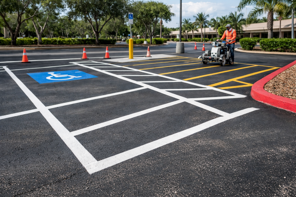 What to Expect From parking lot striping Naples